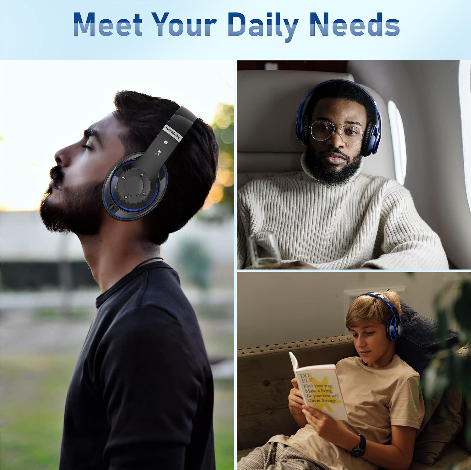 6S Foldable Wireless Headphones with 6 EQ Modes - Image 3