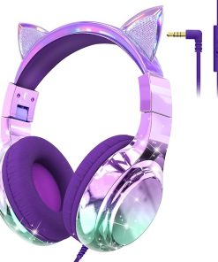 Alternative view of QearFun Kids Cat Ear Headphones with Cord with Mic, 85/94dB Volume Limit